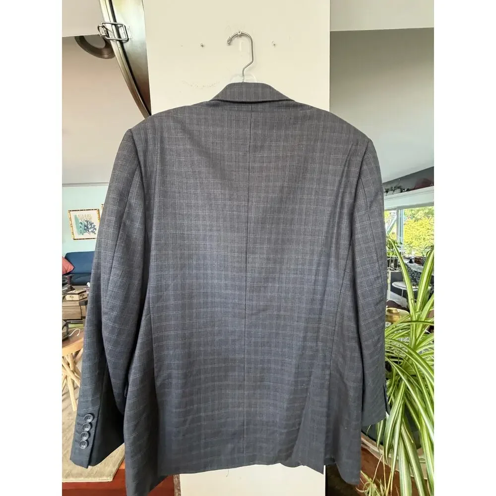 Rossellini Men’s Gray Sport‎ Coat Blazer Super 120s Virgin Wool Italy 44L